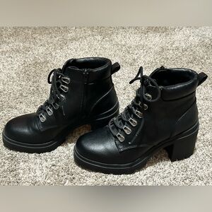Black combat boots